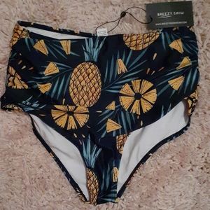 High waisted pineapple Bikini bottoms